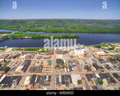 Winona ist eine Gemeinde im südlichen Minnesota am Mississippi Stockfoto