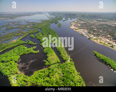 Winona ist eine Gemeinde im südlichen Minnesota am Mississippi Stockfoto