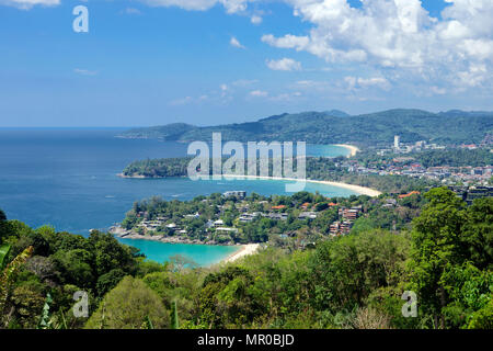 Kathani Stränden von Karon und Kata viewpoint Phuket Thailand Stockfoto