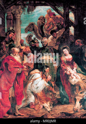 Die Anbetung der Heiligen Drei Könige - Peter Paul Rubens, 1624 Stockfoto