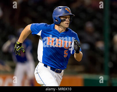 23. Mai 2018: Houston Baptist catcher Matt Heck (5) Während der Süden Konferenz Meisterschaften 2018. Spiel 4 Houston Baptist University vs Central Arkansas an der Konstellation Feld Sugar Land, Texas. Houston Baptist gewann in sieben Innings 14 - 4. Stockfoto