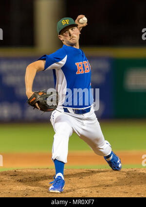 23. Mai 2018: Houston Baptist Krug Matthew McCollough (18) Während der Süden Konferenz Meisterschaften 2018. Spiel 4 Houston Baptist University vs Central Arkansas an der Konstellation Feld Sugar Land, Texas. Houston Baptist gewann in sieben Innings 14 - 4. Stockfoto