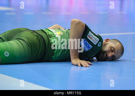 Magdeburg, Deutschland. 19 Mai, 2018. Magdeburg, Deutschland, 19. Mai 2018: EHF Cup Finale - 17/18 - Saint Raphael Var. SC Magdeburg Zeljko Musa (SC Magdeburg) unzufrieden/enttäuscht/enttäuscht/traurig/frustratedriert, | Nutzung der weltweiten Kredit: dpa/Alamy leben Nachrichten Stockfoto