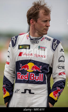 Silverstone Circuit, Towcester, UK. 25 Mai, 2018. Cooper reifen Welt RX von Großbritannien, die SpeedMachine Festival; Mattias Ekström (SWE) im Audi S1 Quattro EKS-RX für Team EKS Audi Sport in der Box während der Welt Rallycross Meisterschaft Training Credit: Aktion plus Sport/Alamy leben Nachrichten Stockfoto