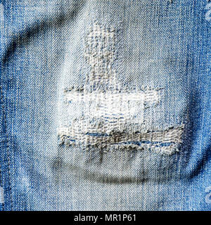 Textur von Jeans und blaue Jeans auf Holzboden, jeans Muster Hintergrund, Textur Jeans. Stockfoto