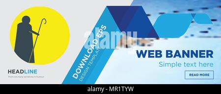 Hirte Konzept horizontale Webseite banner Template Design auf abstrakten Hintergrund mit flache moderne isolierte Vektor Icon und geometrische Formen Stock Vektor