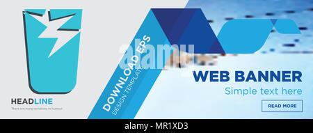 Tracker Konzept horizontale Webseite banner Template Design auf abstrakten Hintergrund mit flache moderne isolierte Vektor Icon und geometrische Formen Stock Vektor