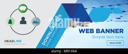 Hirte Konzept horizontale Webseite banner Template Design auf abstrakten Hintergrund mit flache moderne isolierte Vektor Icon und geometrische Formen Stock Vektor