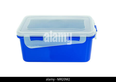 Kunststoffbehälter für Essen. Auf weissem Hintergrund. Stockfoto
