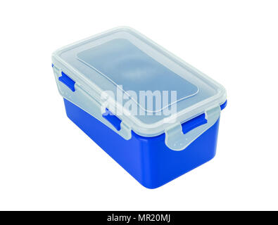 Kunststoffbehälter für Essen. Auf weissem Hintergrund. Stockfoto