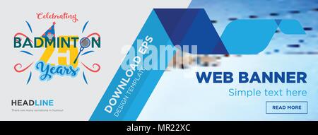 Feiert 25 Jahre Konzept horizontale Webseite banner Template Design auf abstrakten Hintergrund mit flache moderne isolierte Vektor Icon und geometrischen Shap Stock Vektor