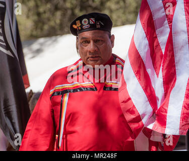 Veteran Native American bei der jährlichen Pow Wow sammeln in Live Oak, Kalifornien Stockfoto