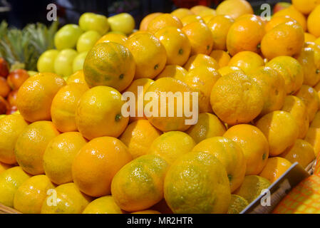 Mandarinen in einem Supermarkt Stockfoto