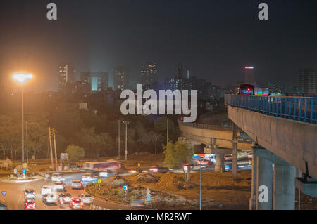 Schnelle Metro von Gurgaon Stadt Stockfoto