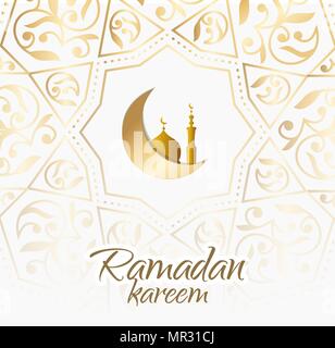 Ramadan design hellen Hintergrund für Glückwunschkarte Stock Vektor