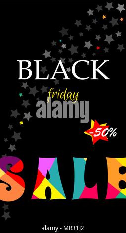 Banner mit Text Verkauf schwarzer Freitag. Stock Vektor