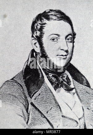 Bild von Gioachino Rossini (1792-1868), einem italienischen Komponisten, 39 Opern schrieb. Vom 19. Jahrhundert Stockfoto