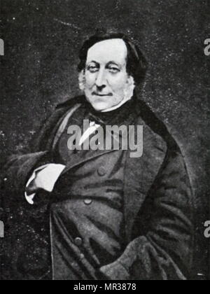 Foto von Gioachino Rossini (1792-1868), einem italienischen Komponisten, 39 Opern schrieb. Vom 19. Jahrhundert Stockfoto