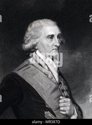 Porträt von George Rodney Brydges, 1. Baron Rodney (1718-1792) ein britischer Marineoffizier. Vom 19. Jahrhundert Stockfoto