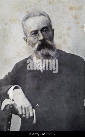 Foto von Nikolai Rimsky-Korsakow (1844-1908) ein russischer Komponist und ein Mitglied der Gruppe von Komponisten wie die Fünf bekannt. Er war ein Meister der Orchestrierung. Vom 20. Jahrhundert Stockfoto