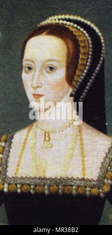 Zigarette Karte Darstellung von Anne Boleyn (D. 1536), Königin von England, Gattin von Heinrich VIII. Vom 19. Jahrhundert Stockfoto