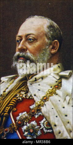 Zigarette Karte Darstellung Edward VII (1841-1910) König von Großbritannien und den britischen Dominions und Kaiser von Indien. Vom 20. Jahrhundert Stockfoto