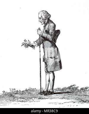 Portrait von Jean-Jacques Rousseau (1712-1778) eine französischsprachige Genfer Philosoph, Schriftsteller und Komponisten. Vom 18. Jahrhundert Stockfoto