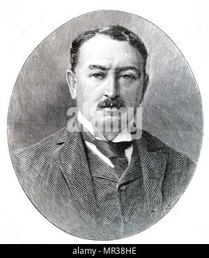 Portrait von Cecil Rhodes (1853-1902) ein britischer Geschäftsmann, Bergbau, Magnat, Politiker und ehemaliger Premierminister der Kapkolonie. Vom 19. Jahrhundert Stockfoto