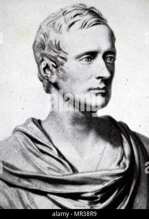 Büste von Stamford Raffles (1781-1826) ein britischer Staatsmann, Vizegouverneur der Britischen Java und Generalgouverneur von bencoolen. Vom 19. Jahrhundert Stockfoto