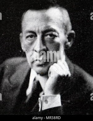 Fotografische Porträt von Sergej Rachmaninow (1873-1943) ein russischer Pianist, Komponist und Dirigent der späten Romantik. Vom 20. Jahrhundert Stockfoto