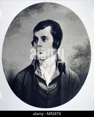 Porträt von Robert Burns (1759-1796) eine schottische Dichter und Lyriker. Vom 18. Jahrhundert Stockfoto