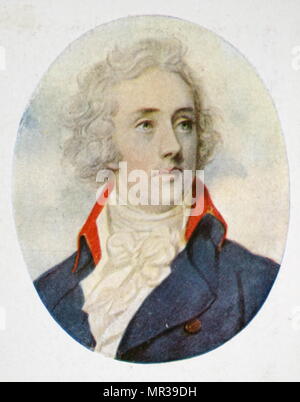 Porträt von William Pitt der Jüngere (1759-1806) einen prominenten britischen Tory Staatsmann und der jüngste Ministerpräsident im Alter von 24 Jahren. Vom 18. Jahrhundert Stockfoto