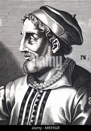 Portrait von Baldassare Peruzzi (1481-1536) ein italienischer Architekt und Maler. Vom 16. Jahrhundert Stockfoto