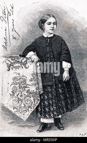 Portrait von Adelina Patti (1843-1919) 'Grenzüb ergreifend e Opernsängerin. Vom 19. Jahrhundert Stockfoto