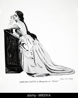 Foto von Adelina Patti als Marguerite in "Faust". Adelina Patti (1843-1919) 'Grenzüb ergreifend e Opernsängerin. Vom 19. Jahrhundert Stockfoto