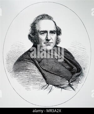 Porträt von Joseph Paxton (803-1865) ein englischer Gärtner, Architekt und Mitglied des Parlaments, die den Crystal Palace. Vom 19. Jahrhundert Stockfoto