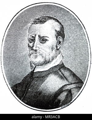 Portrait von Giovanni Pierluigi da Palestrina (1525-1594) ein italienischer Renaissance Komponist von Kirchenmusik und Vertreter der Römischen Schule der musikalischen Komposition. Vom 16. Jahrhundert Stockfoto