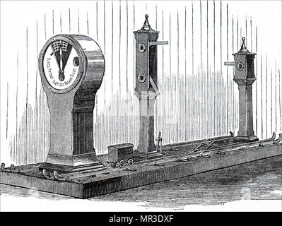 Abbildung zeigt ein Modell der automatischen Block system King's Der eisenbahnsignaltechnik. Vom 19. Jahrhundert Stockfoto