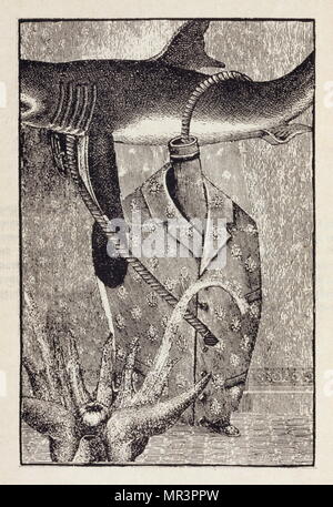 Abbildung von Max Ernst, für "isfortunes der Unsterblichen'. Von Paul Éluard. Dieses Bild zeigt die surrealistische Gedicht von Éluard 1922 Stockfoto