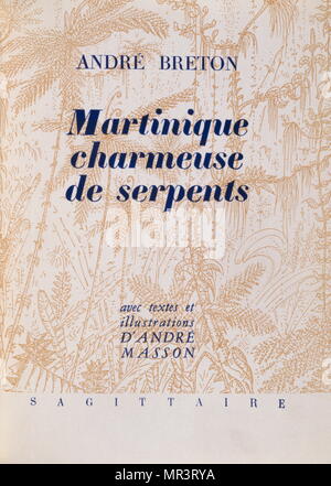 Abbildung von 'Martinique, Snake Charmer' (Martinique, Charmeuse de Schlangen), von André Breton 1948. Breton 1896 - 1966, war ein französischer Schriftsteller, Dichter, und Antifaschistischen. Er ist bekannt als der Begründer des Surrealismus. Stockfoto