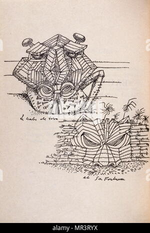 Abbildung von 'Martinique, Snake Charmer' (Martinique, Charmeuse de Schlangen), von André Breton 1948. Breton 1896 - 1966, war ein französischer Schriftsteller, Dichter, und Antifaschistischen. Er ist bekannt als der Begründer des Surrealismus. Stockfoto