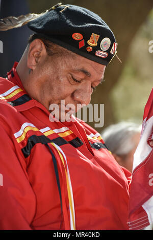 Veteran Native American bei der jährlichen Pow Wow sammeln in Live Oak, Kalifornien Stockfoto