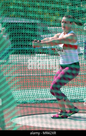 In Loughborough, England, 20, Mai, 2018. Christina Jones konkurrieren in Hammer der Frauen während der LIA Loughborough Internationalen Leichtathletik jährliche m Stockfoto