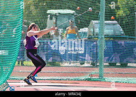 In Loughborough, England, 20, Mai, 2018. Katie Lambert konkurrieren in Hammer der Frauen während der LIA Loughborough Internationalen Leichtathletik jährliche Mee Stockfoto