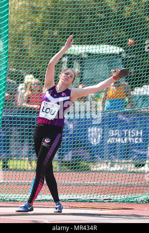 In Loughborough, England, 20, Mai, 2018. Katie Lambert konkurrieren in Hammer der Frauen während der LIA Loughborough Internationalen Leichtathletik jährliche Mee Stockfoto