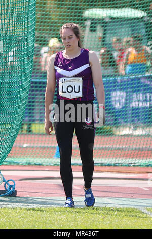 In Loughborough, England, 20, Mai, 2018. Katie Lambert konkurrieren in Hammer der Frauen während der LIA Loughborough Internationalen Leichtathletik jährliche Mee Stockfoto