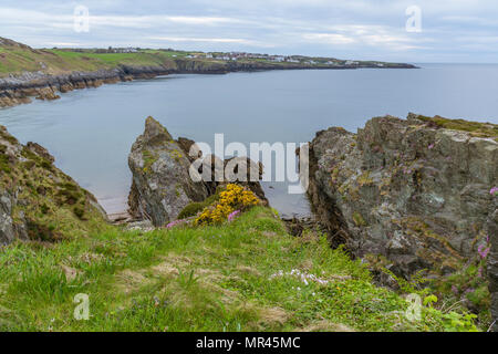 UK, Amlwch, Anglesey. Mai 2018 20: Ein Blick von der Anglesey Coastal Path in Holyhead an der Küste von Nordwales. Stockfoto