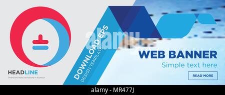 Heizen Kühlen Konzept horizontale Webseite banner Template Design auf abstrakten Hintergrund mit flache moderne isolierte Vektor Icon und geometrische Formen Stock Vektor