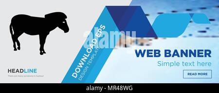Zebra Konzept horizontale Webseite banner Template Design auf abstrakten Hintergrund mit flache moderne isolierte Vektor Icon und geometrische Formen Stock Vektor