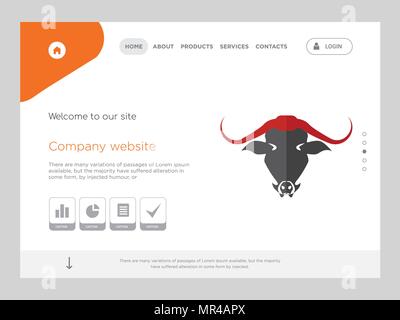 Die Qualität einer Seite Website Template Vector EPS, moderne Web Design mit flachem UI-Elemente und Landschaft Illustration, ideal für Landing Page Stock Vektor